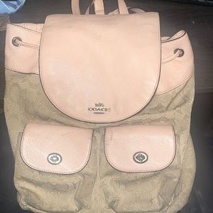 light pink and tan Coach bag (Used)